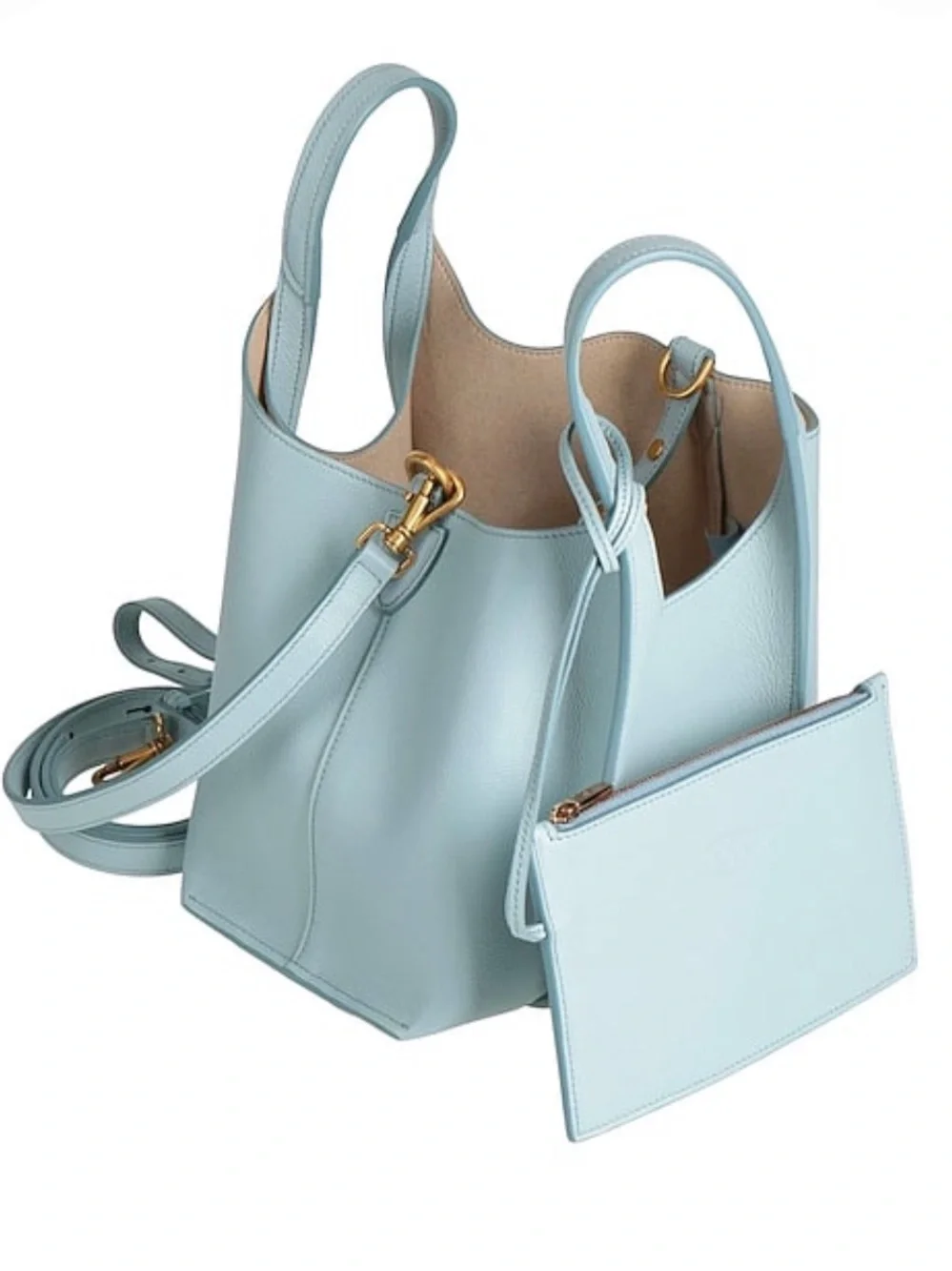 Tod’s Sky Blue Pebbled Leather Small Tote Bag NWT Made in Italy 🇮🇹